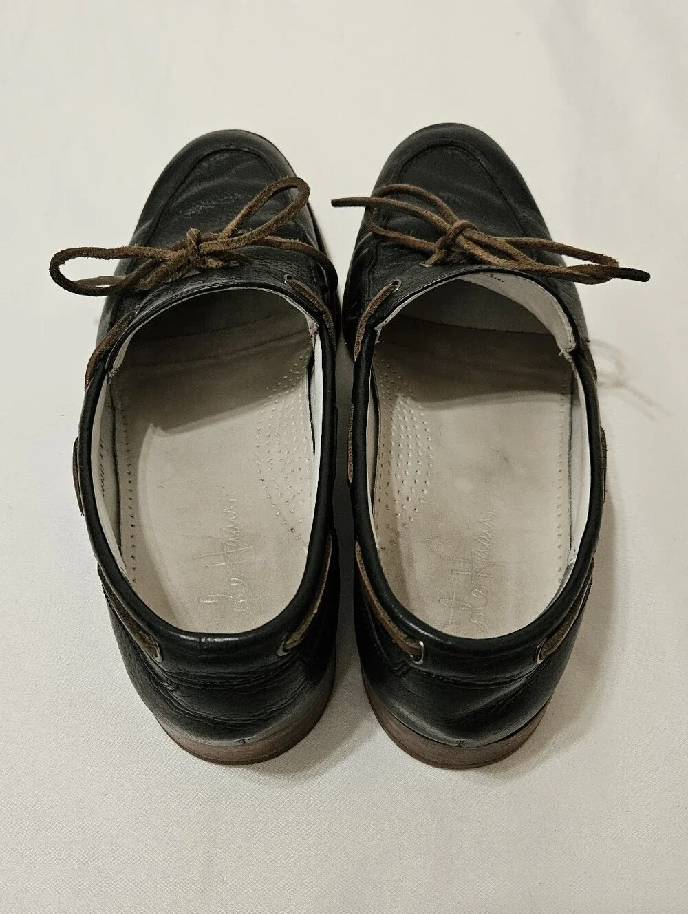 Cole Haan Shoes Mens Size 9 Black Leather Vtg Air Boat Loafers Slip On Dress